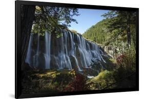 Pearl Shoal Waterfall, Jiuzhaigou (Nine Village Valley), UNESCO World Heritage Site, Sichuan provin-Michael Snell-Framed Photographic Print