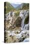 Pearl Shoal Waterfall (Zhenzhu Tan), Jiuzhaigou National Park, Sichuan, China-Peter Adams-Stretched Canvas