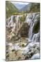 Pearl Shoal Waterfall (Zhenzhu Tan), Jiuzhaigou National Park, Sichuan, China-Peter Adams-Mounted Photographic Print