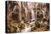 Pearl Shoals Waterfall in Jiuzhaigou National Park, China-John Crux-Stretched Canvas
