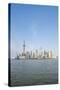 Pearl Tower over Pudong District Skyline and Huangpu River, Shanghai, China-Michael DeFreitas-Stretched Canvas