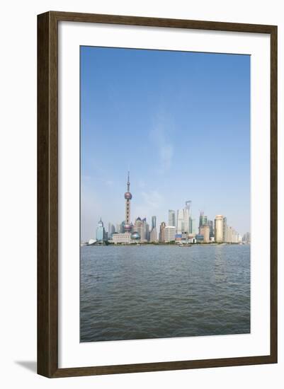 Pearl Tower over Pudong District Skyline and Huangpu River, Shanghai, China-Michael DeFreitas-Framed Photographic Print