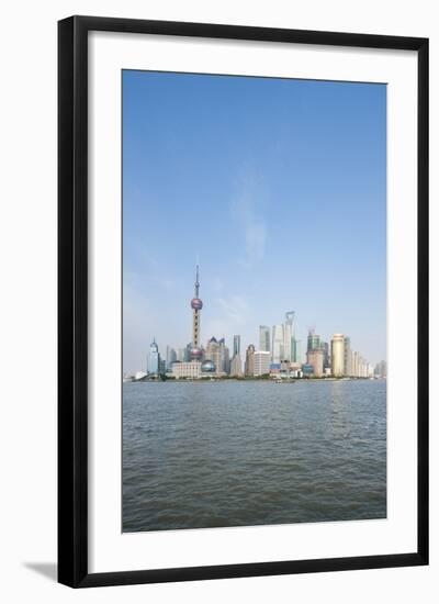 Pearl Tower over Pudong District Skyline and Huangpu River, Shanghai, China-Michael DeFreitas-Framed Photographic Print