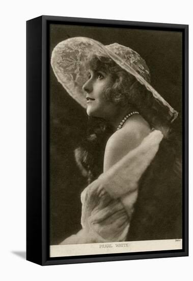 Pearl White, American Actress and Film Star, C1910-Pathe-Framed Stretched Canvas