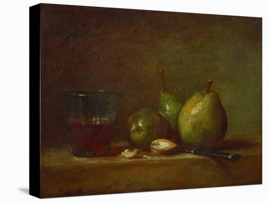Pears and a Cup of Wine-Jean-Baptiste Simeon Chardin-Stretched Canvas