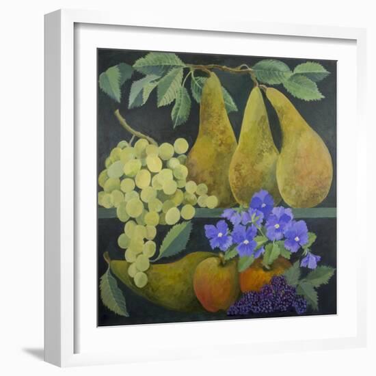 Pears and Grapes-Jennifer Abbott-Framed Giclee Print