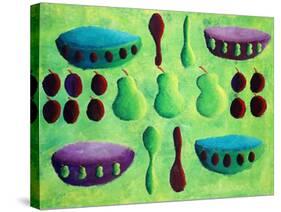 Pears and Plums, 2003-Julie Nicholls-Stretched Canvas