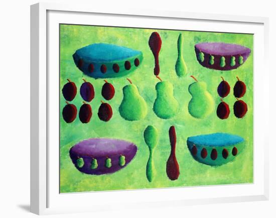 Pears and Plums, 2003-Julie Nicholls-Framed Giclee Print