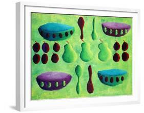 Pears and Plums, 2003-Julie Nicholls-Framed Giclee Print