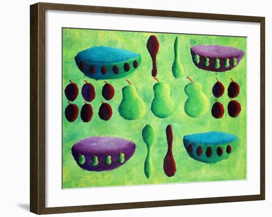 Pears and Plums, 2003-Julie Nicholls-Framed Giclee Print