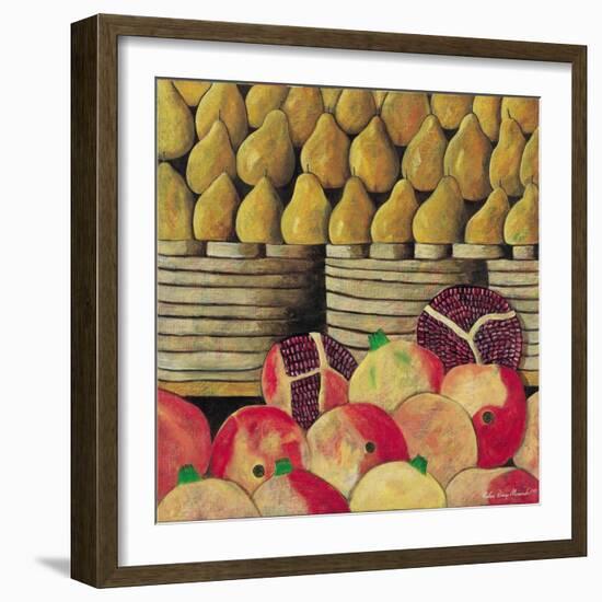 Pears and Pomegranates, 1999-Pedro Diego Alvarado-Framed Giclee Print