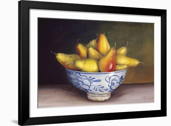 Pears in a Blue Bowl-Mimi Roberts-Framed Giclee Print