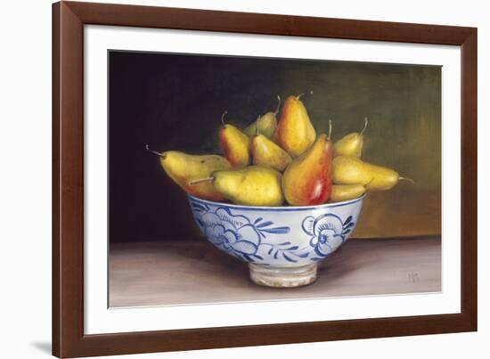 Pears in a Blue Bowl-Mimi Roberts-Framed Giclee Print