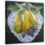 Pears on a Plate-Jennifer Abbott-Stretched Canvas