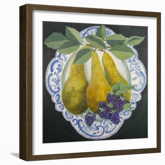 Pears on a Plate-Jennifer Abbott-Framed Giclee Print