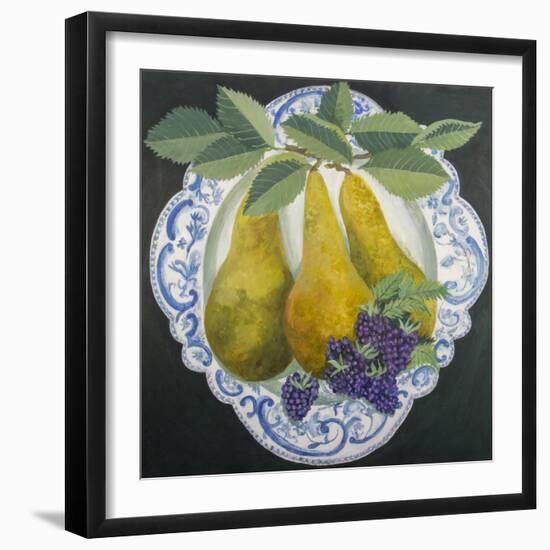 Pears on a Plate-Jennifer Abbott-Framed Giclee Print