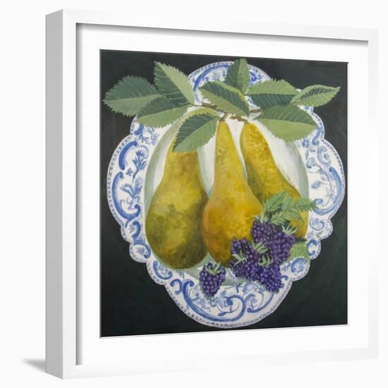 Pears on a Plate-Jennifer Abbott-Framed Giclee Print