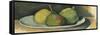 Pears on a white plate-Paul Cezanne-Framed Stretched Canvas