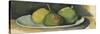 Pears on a white plate-Paul Cezanne-Stretched Canvas