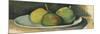 Pears on a white plate-Paul Cezanne-Mounted Giclee Print