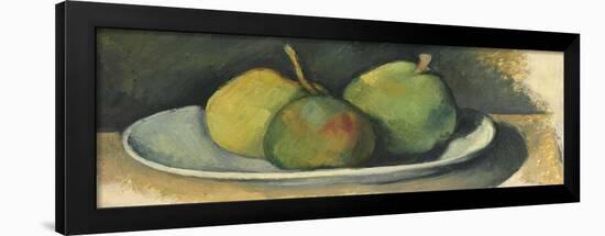 Pears on a white plate-Paul Cezanne-Framed Giclee Print