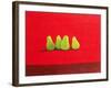 Pears on Red Cloth-Lincoln Seligman-Framed Giclee Print