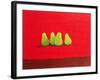 Pears on Red Cloth-Lincoln Seligman-Framed Giclee Print
