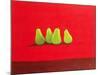 Pears on Red Cloth-Lincoln Seligman-Mounted Giclee Print