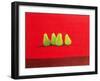 Pears on Red Cloth-Lincoln Seligman-Framed Giclee Print