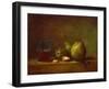 Pears, Walnuts and Glass of Wine-Jean-Baptiste Simeon Chardin-Framed Giclee Print