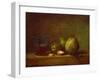 Pears, Walnuts and Glass of Wine-Jean-Baptiste Simeon Chardin-Framed Giclee Print