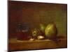Pears, Walnuts and Glass of Wine-Jean-Baptiste Simeon Chardin-Mounted Giclee Print
