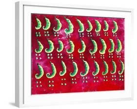 Peas on a Red Background, 2003-Julie Nicholls-Framed Giclee Print