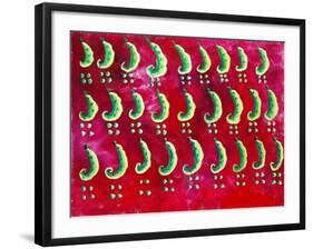 Peas on a Red Background, 2003-Julie Nicholls-Framed Giclee Print