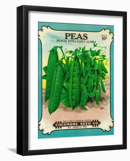Peas Seed Packet-Lantern Press-Framed Art Print