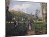 Peasant and Child Returning from the Fields-Camille Pissarro-Mounted Giclee Print