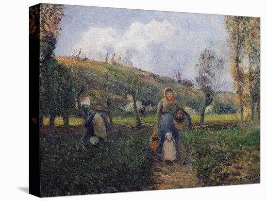 Peasant and Child Returning from the Fields-Camille Pissarro-Stretched Canvas