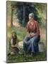 Peasant and girl, Eragny-Camille Pissarro-Mounted Premium Giclee Print