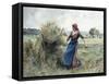 Peasant and Hay-Julien Dupre-Framed Stretched Canvas