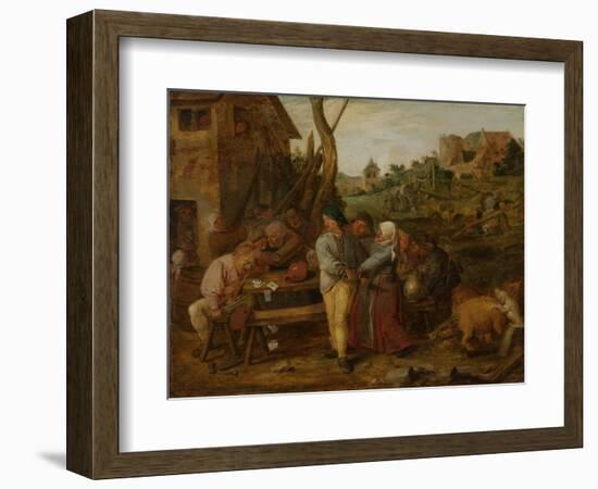 Peasant Brawl-Adriaen Brouwer-Framed Art Print