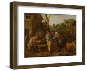 Peasant Brawl-Adriaen Brouwer-Framed Art Print