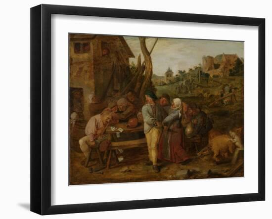 Peasant Brawl-Adriaen Brouwer-Framed Art Print