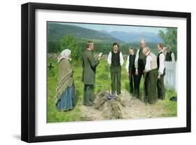 Peasant Burial, 1885-Erik Theodor Werenskiold-Framed Giclee Print