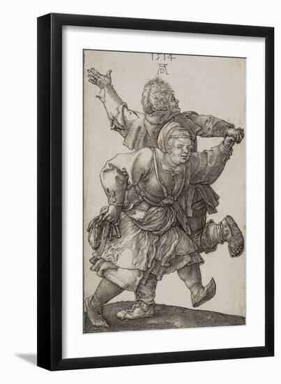 Peasant Couple Dancing, 1514-Albrecht Dürer-Framed Giclee Print