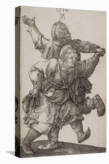 Peasant Couple Dancing, 1514-Albrecht Dürer-Stretched Canvas