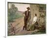 Peasant Couple in a Farmyard, 1889-Henri Adrien Tanoux-Framed Giclee Print