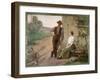 Peasant Couple in a Farmyard, 1889-Henri Adrien Tanoux-Framed Giclee Print