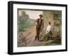 Peasant Couple in a Farmyard, 1889-Henri Adrien Tanoux-Framed Giclee Print