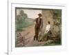 Peasant Couple in a Farmyard, 1889-Henri Adrien Tanoux-Framed Giclee Print