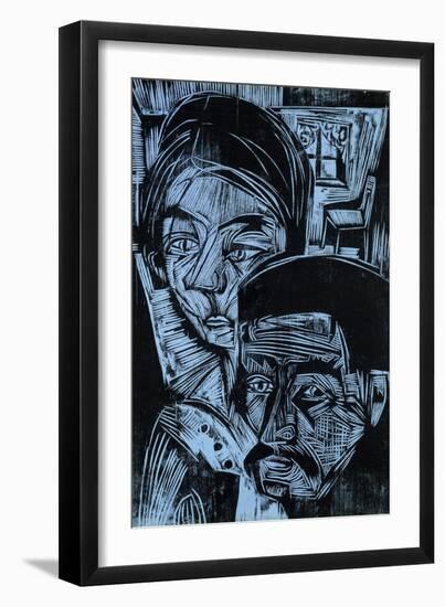 Peasant Couple in the Cottage, 1919-Ernst Ludwig Kirchner-Framed Giclee Print